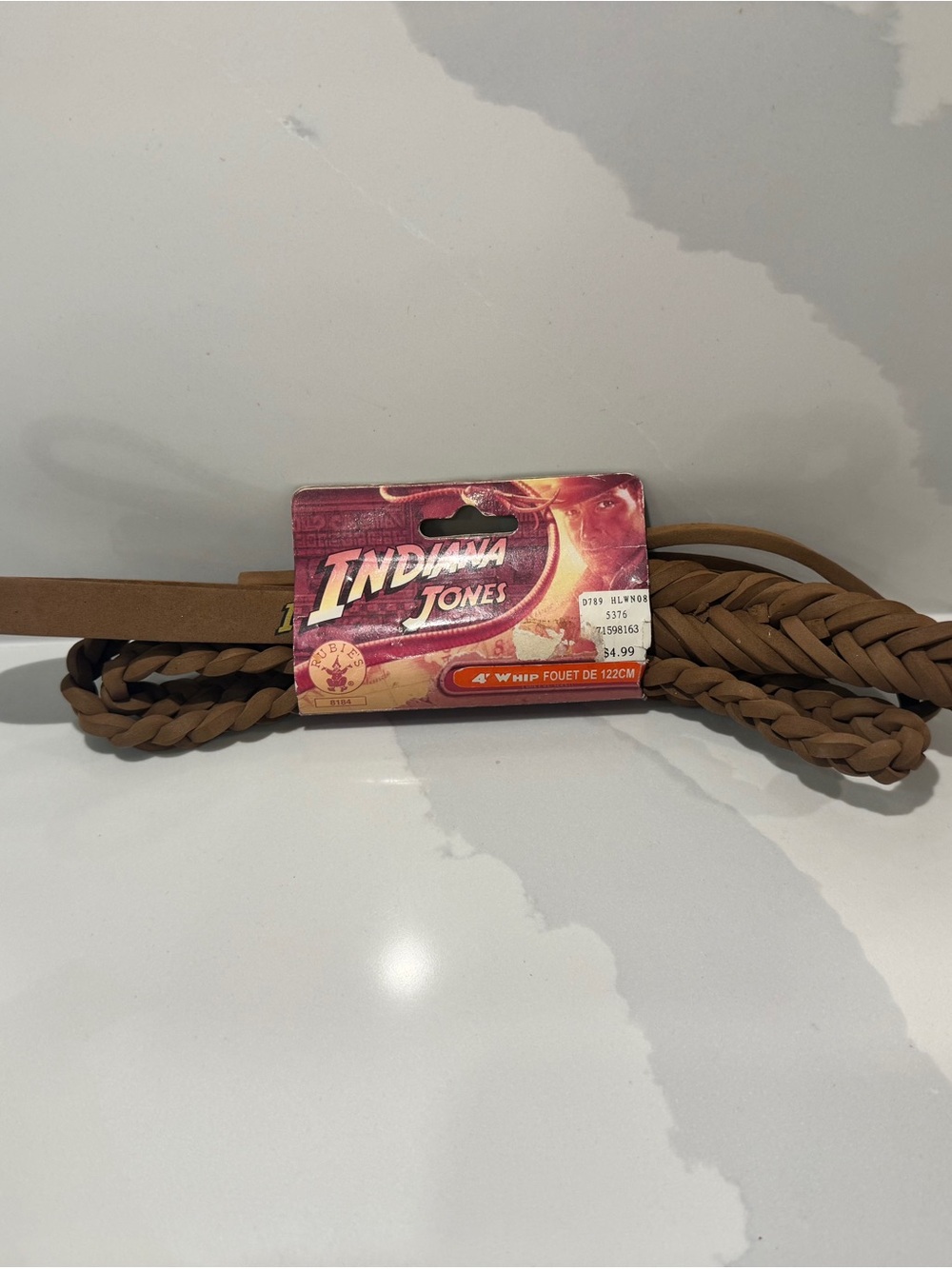 NEW/VERY RARE Indiana Jones 4ft FOAM CHILD BULL WHIP Licensed Costume Accessory